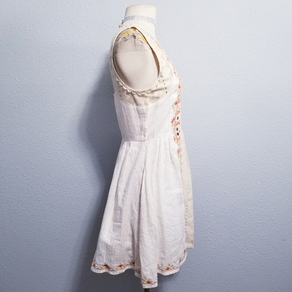 Free People | Hippie Boho Embroidered Sun Dress - Picture 5 of 10